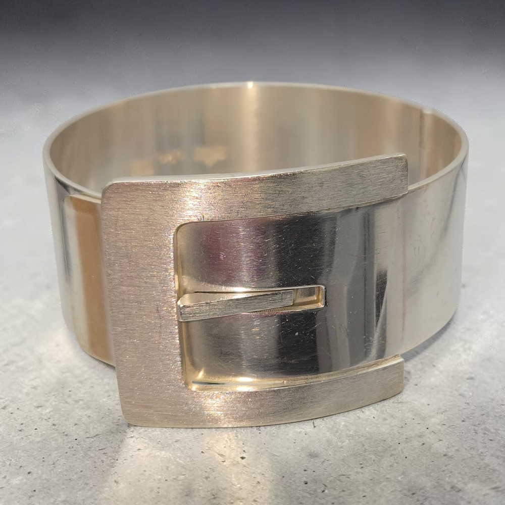 A. Michelsen Copenhagen Sterling ORO Buckle Clamper Bracelet 75g Danish Modern